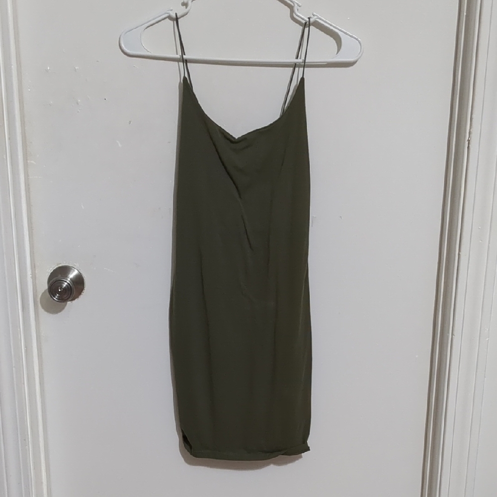 Olive Green Slip Dress